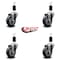 Service Caster 3.5'' Thermoplastic Rubber Wheel Swivel 1-3/8'' Expanding Stem Caster Set, 4PK SCC-EX20S3514-TPRB-138-4 - alternate 3